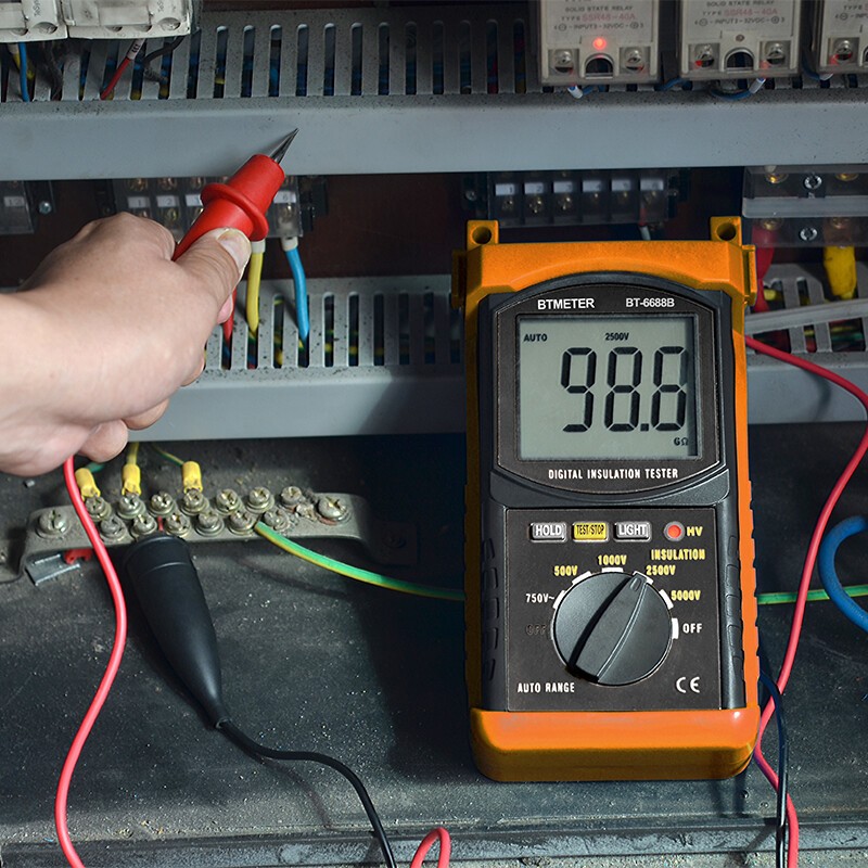Digital 5000V Insulation Tester Megohmmeter,200GΩ,Auto-Ranging, AC Voltage Test