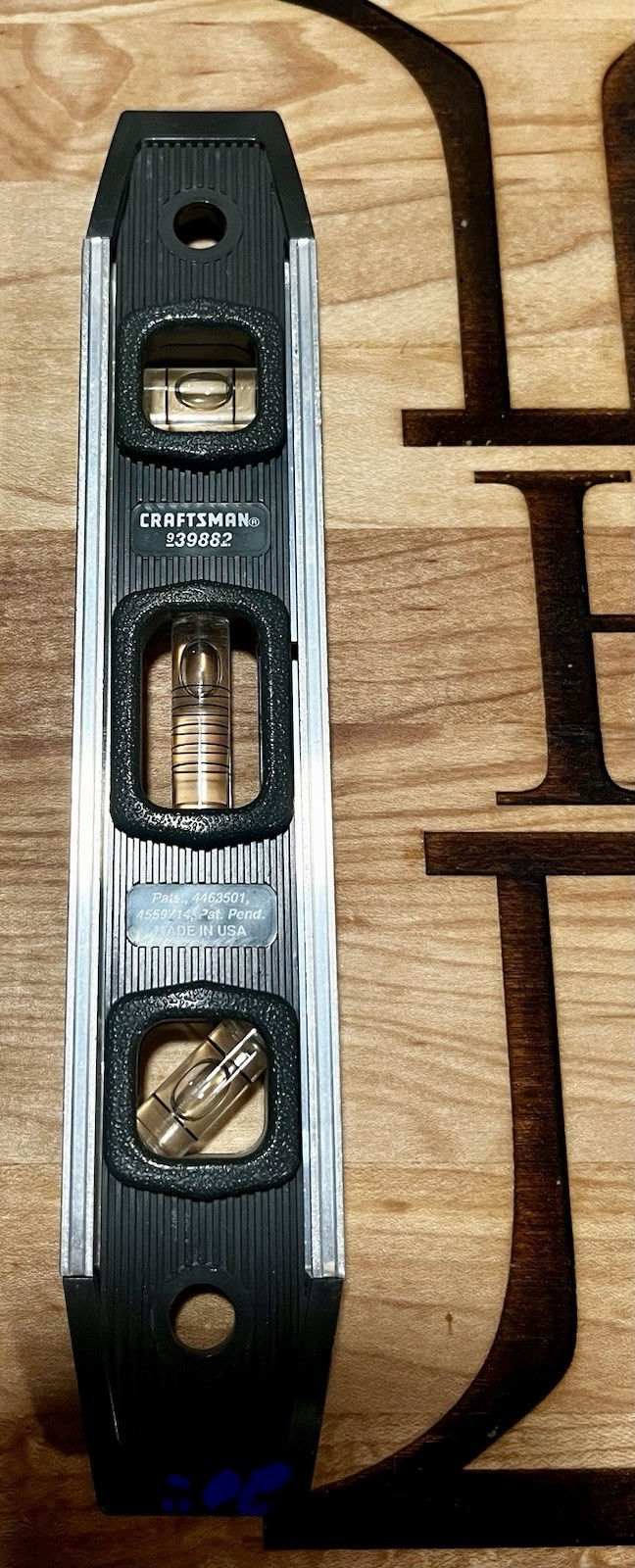Craftsman 939882 9” Magnetic Level USA Aluminum Frame Triple Vial Vintage Tool