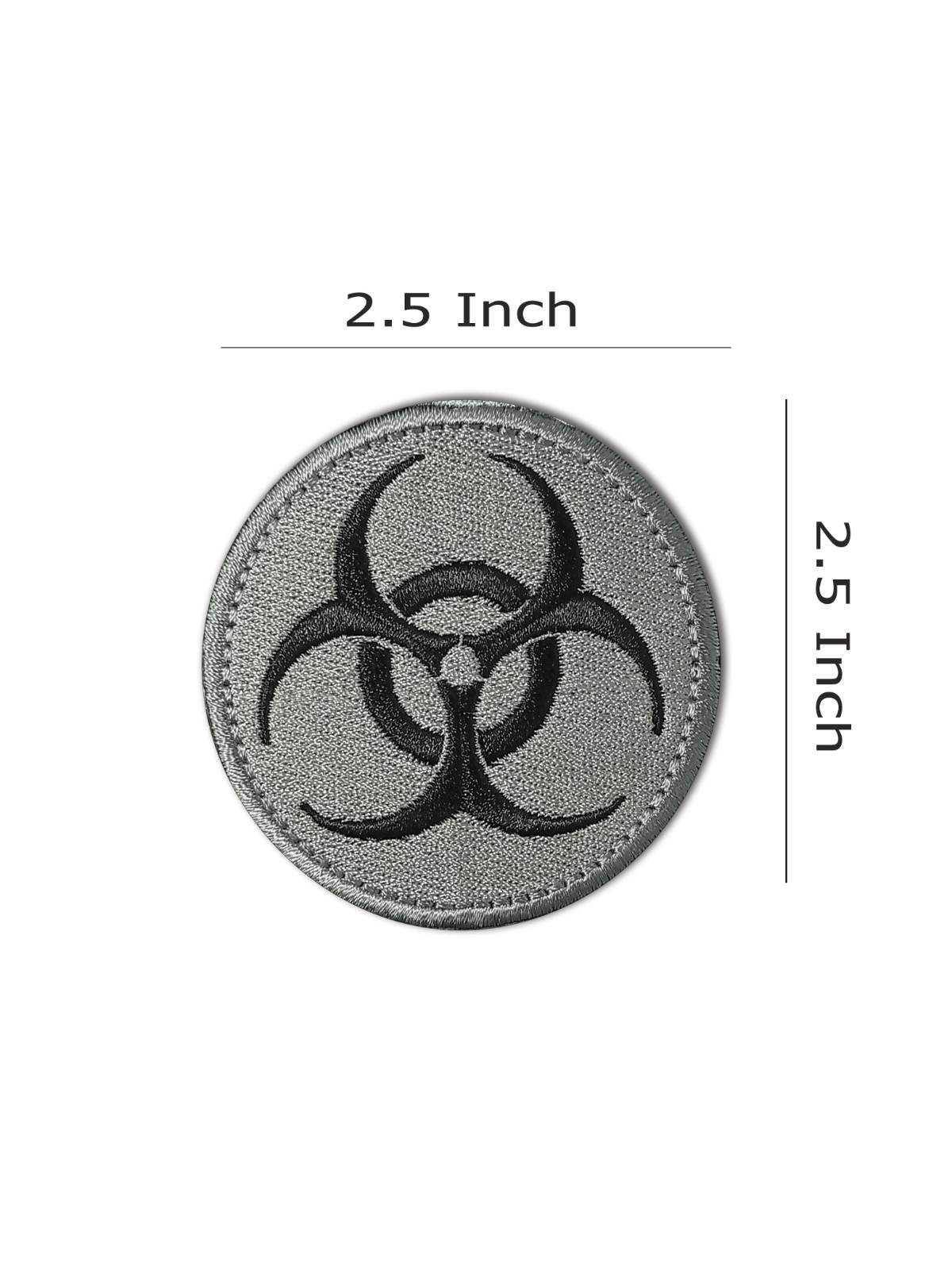 Embroidered Tactical Patch | Biohazard Gray | Hook and Loop | Free Shipping