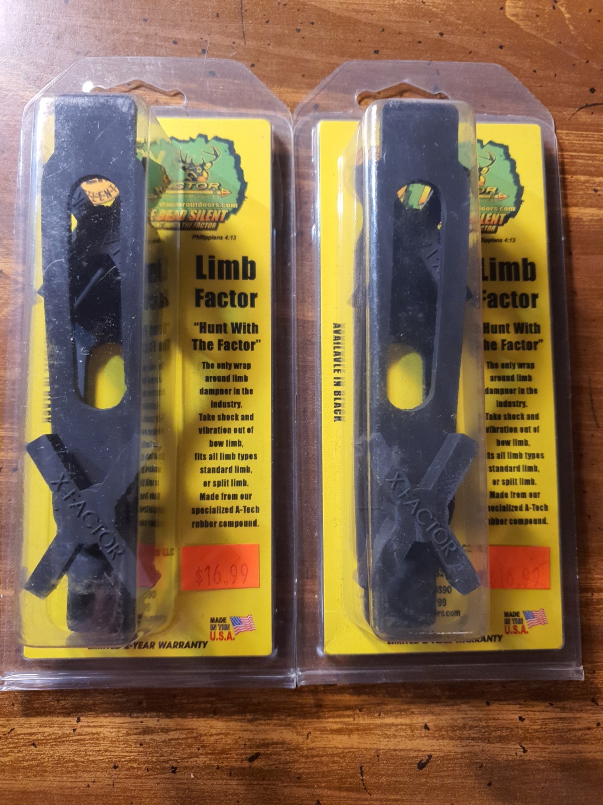 2 Packs X Factor Outdoor Products X Factor Limb Factor Universal Limb Dampner