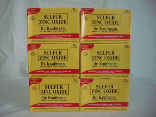 DR. KAUFMANN MEDICATED SULFUR ZINC OXIDE SOAP - 6 Boxes of 80g