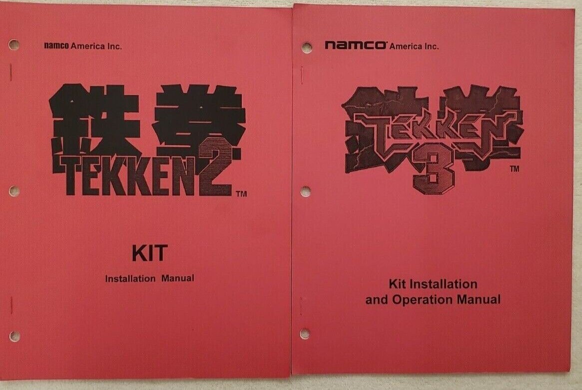 Lot of 2 Original Namco Tekken 2 & Tekken 3 Arcade Game Operator's Manual