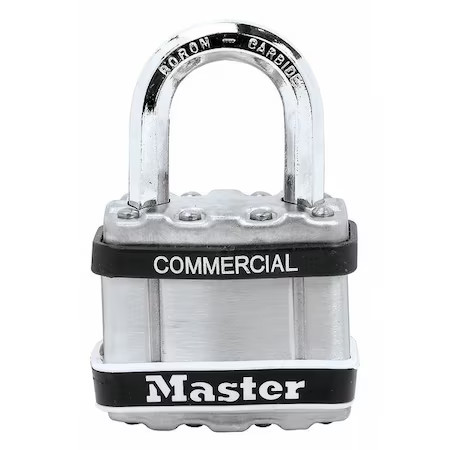 Master Lock M1sts Padlock, Keyed Different, Standard Shackle, Square Stainless