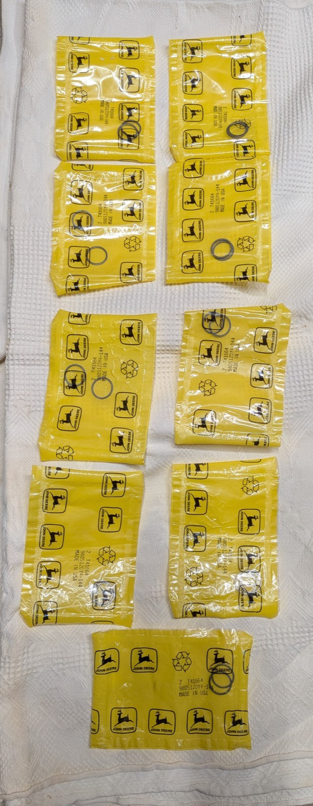 9 Packs - T41664  John Deere WASHERs, each pack has 2 Washers (18 washers total)