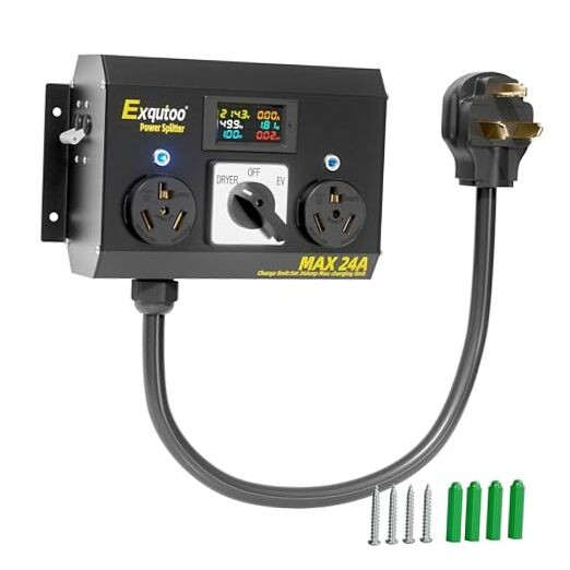 Manual Splitter Switch with Metal Enclosure, NEMA 10-30P to 2 NEMA 10-30*2