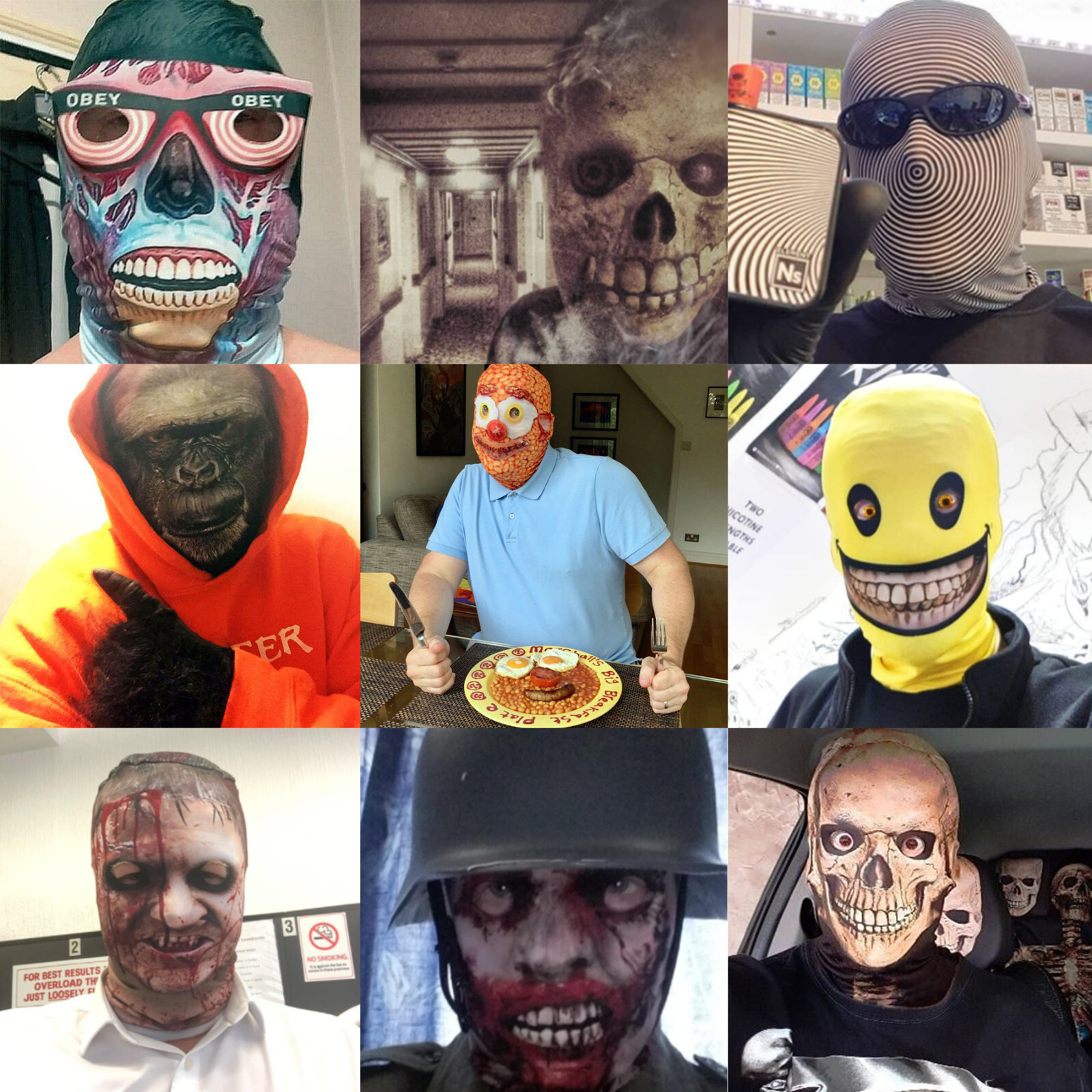 3D Effect Face Skin - Gorilla face - Fabric - Halloween Mask