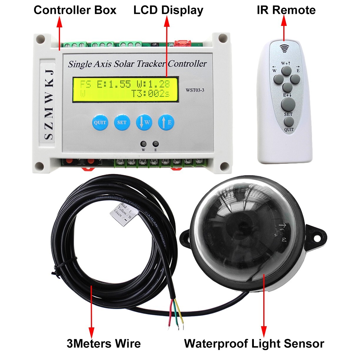 12V/24V Complete Electric Single Axis Solar Panel Tracking Tracker Controller IG