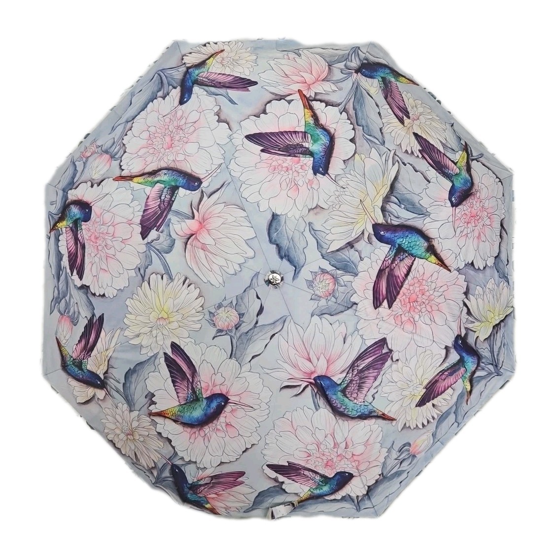 Anuschka Rainbow Birds Auto Open Close Umbrella UV 50+ Floral Bird NWT