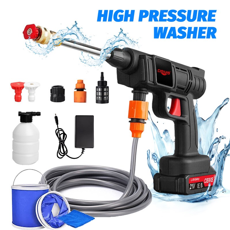 Cordless High Pressure Car Washing Gun Pressure Washer Gun with 2 Battery