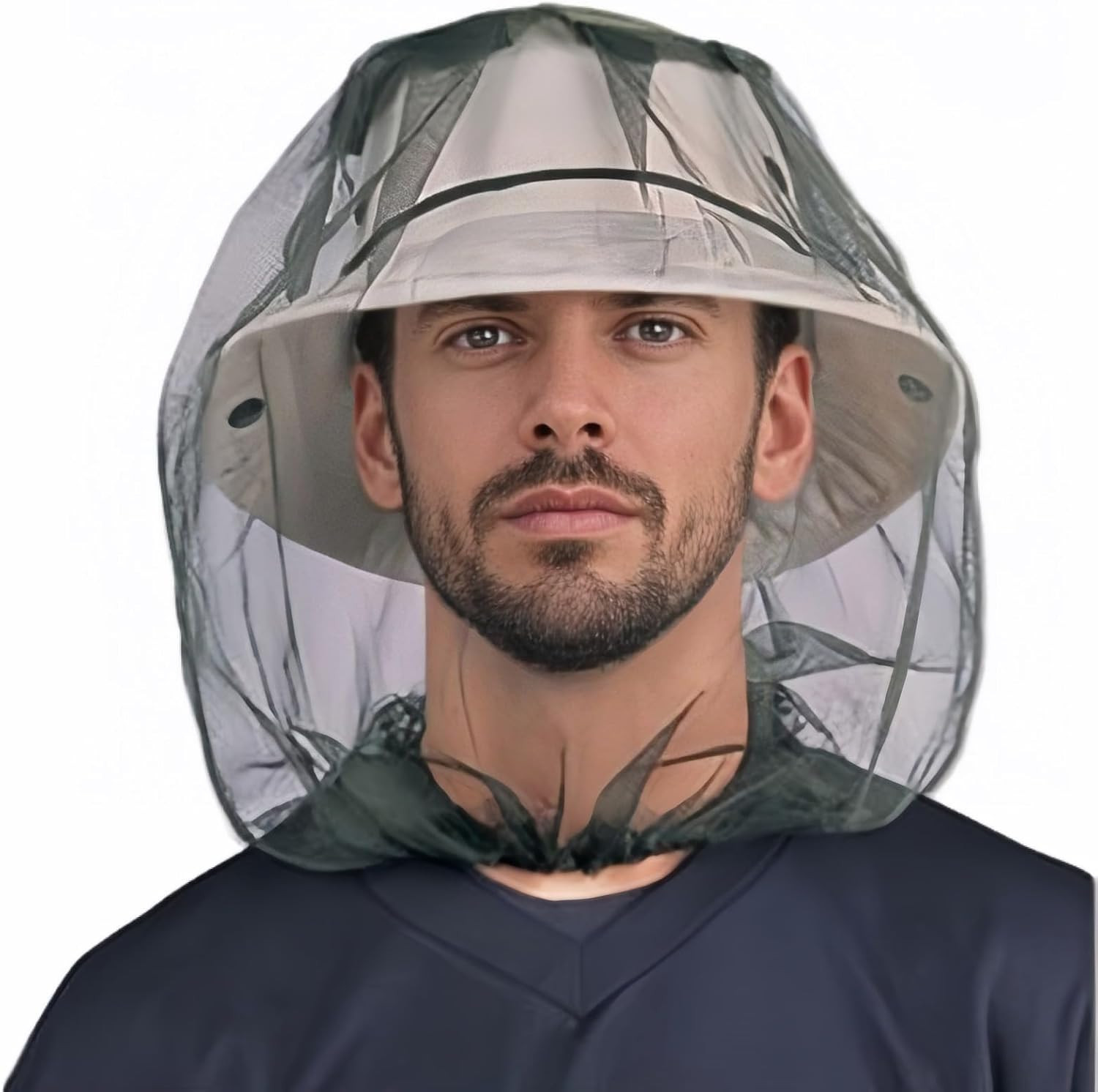 Outdoor Mosquito Head Net for Hat - Extra Large & Fine Mesh (620 Holes Per In...
