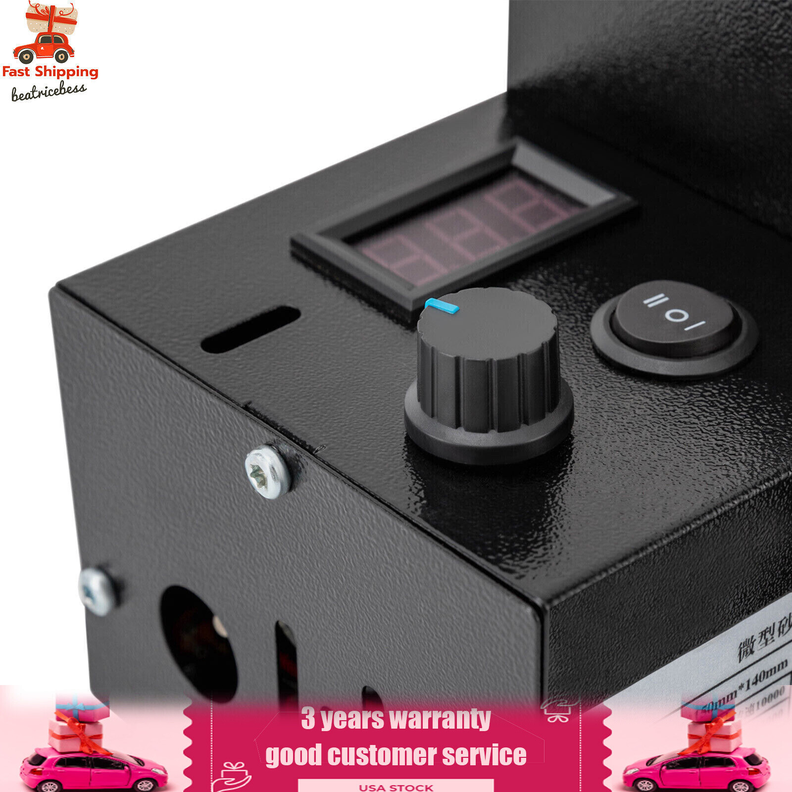 Electric Polishing Grinding Machine with 10PC Abrasive Belt for Wood Metal Knife