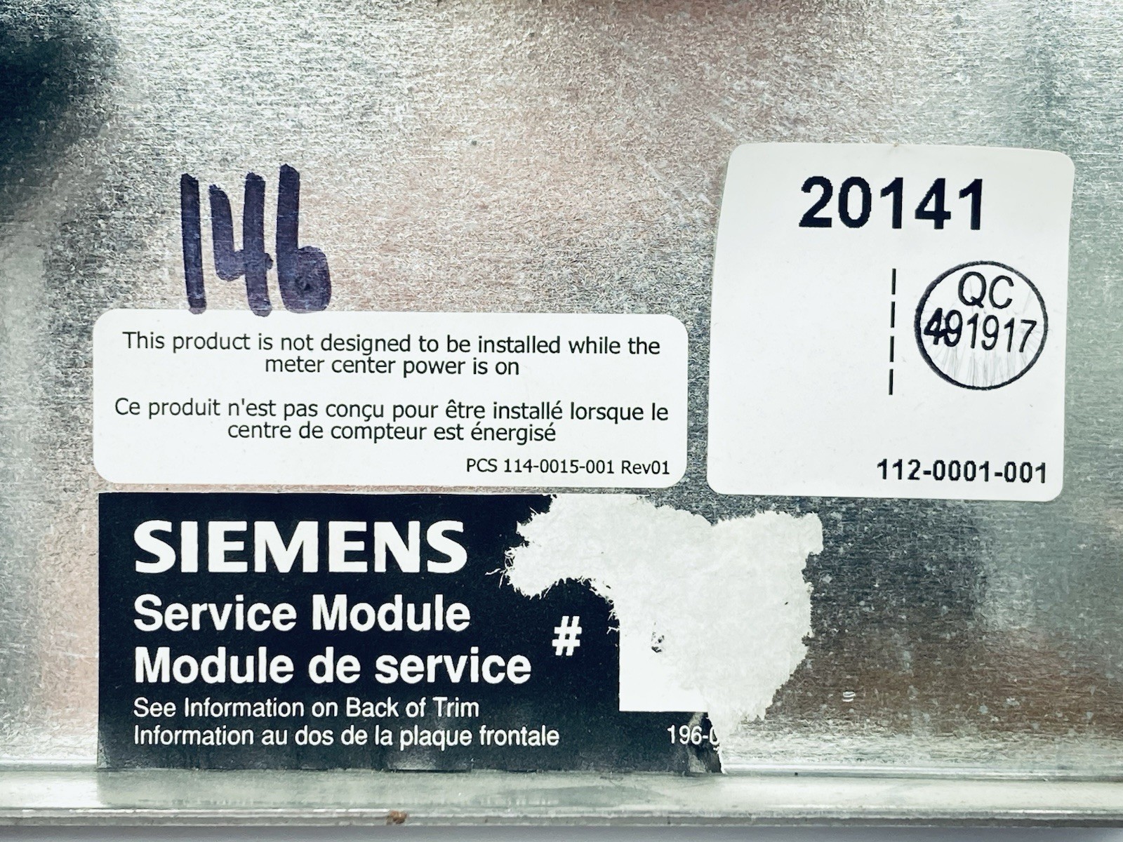 SIEMENS 5-JAW Service Meter Socket Module - w/ Breakers *Missing Lug Set Screws*