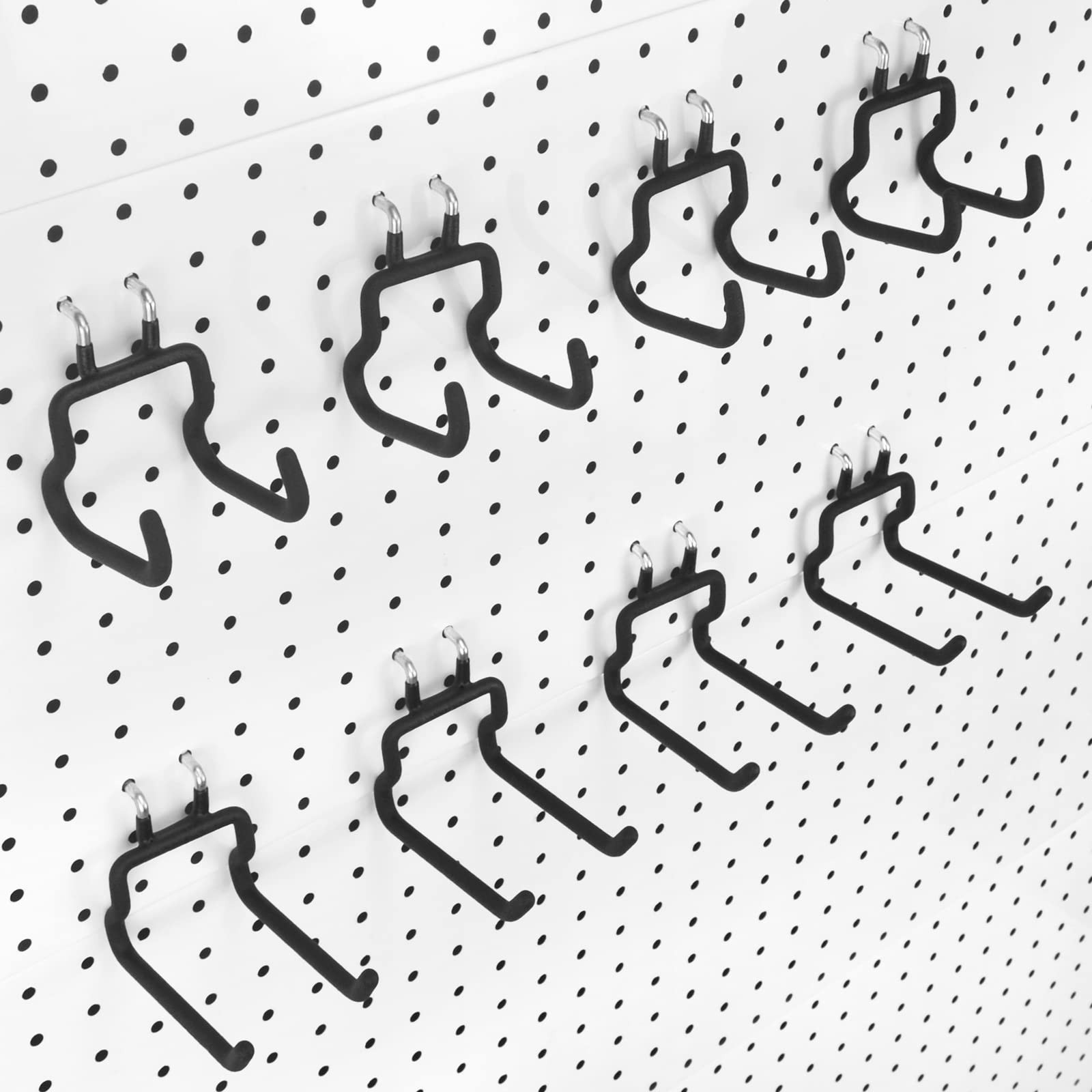 G.CORE 8-Pack Pegboard Hooks, Peg Board Tool Utility Hooks & Hangers Black