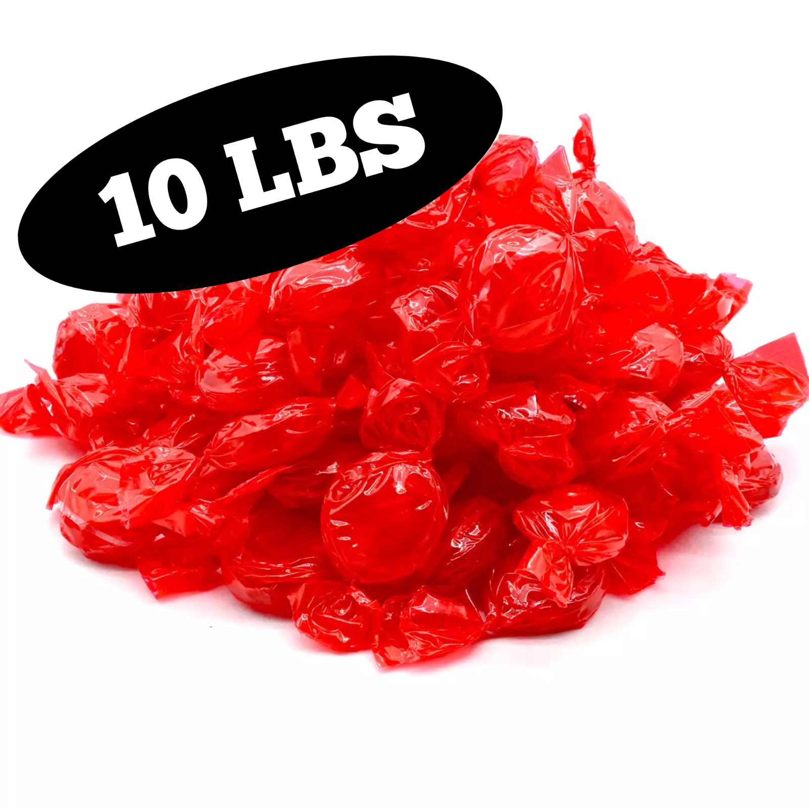 Cinnamon Discs Hard Candy - 10 Pounds - Individually Wrapped (4 - 2.5lb Bags)