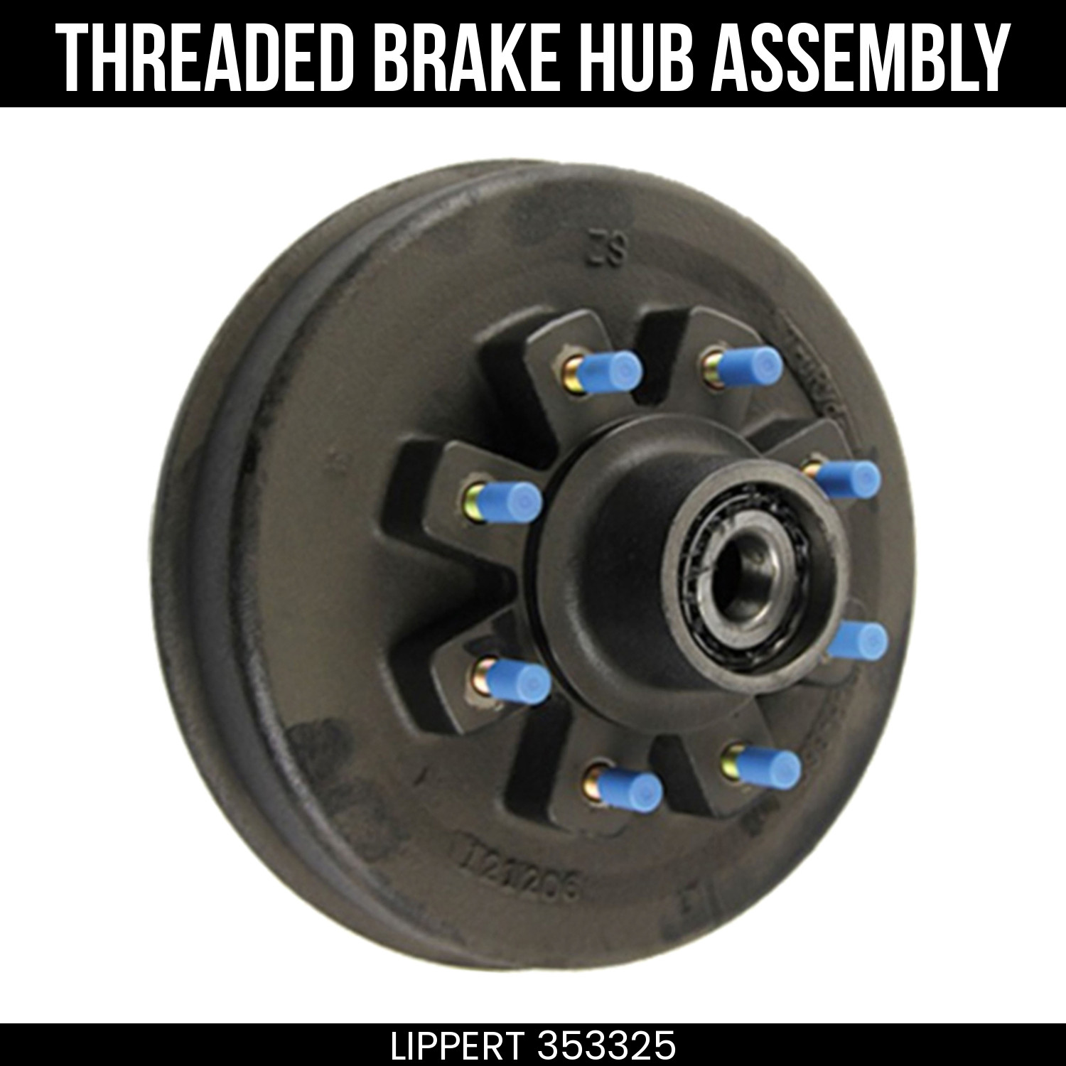 Lippert Brake Hub Assembly, 16K Axle, 8 on 275 mm, Oil, 17.5 Wheels, M22 Studs