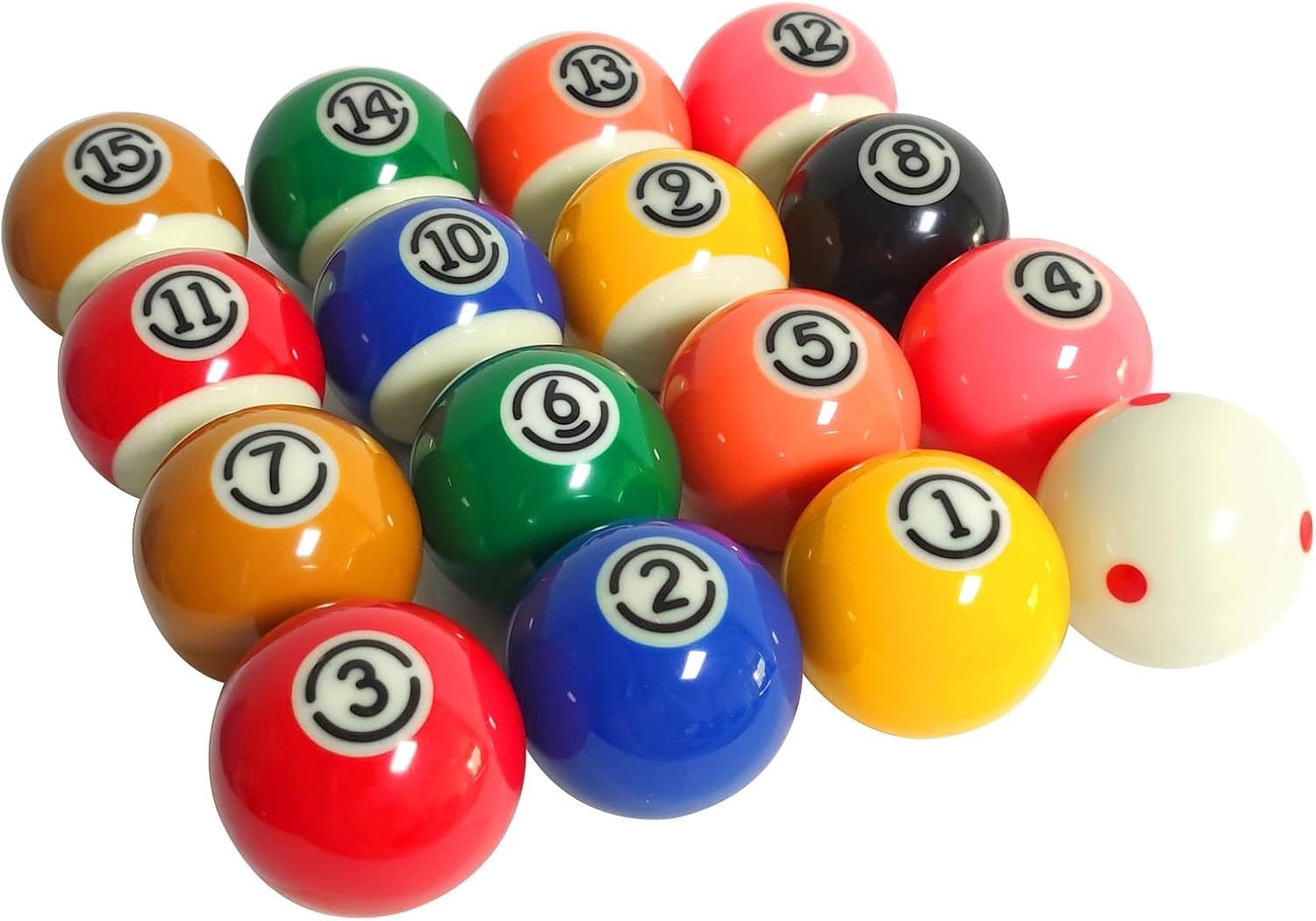 Vibrant Multicolored Billiard Balls - 16-Count Regulation Set for Replacements