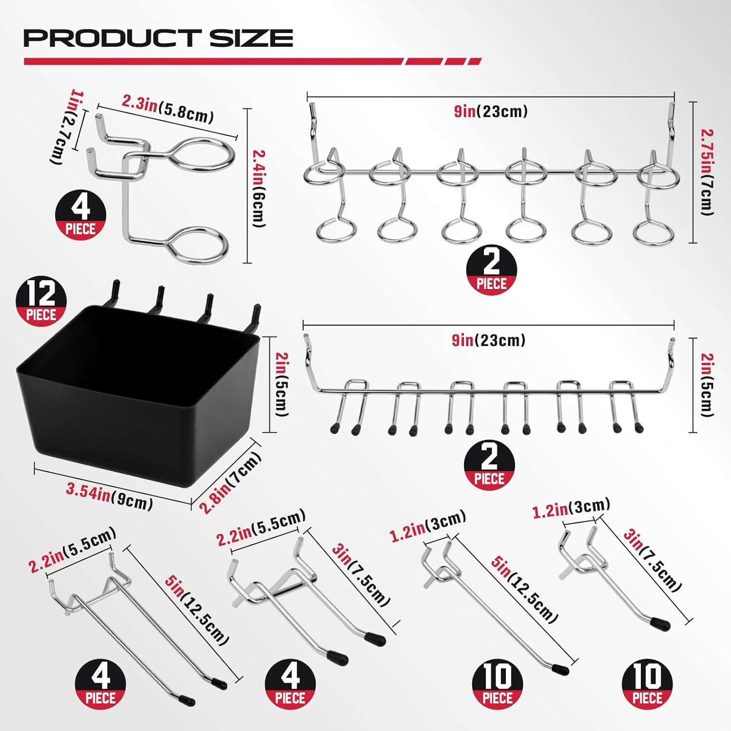300-Piece Pegboard Hook Set, Pegboard Organizer Accessories for Hanging, Durable