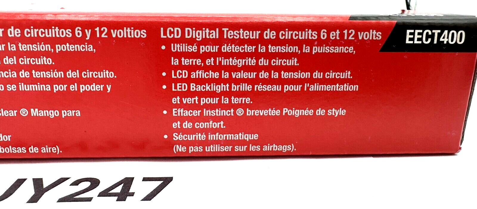 SNAP ON EECT400 O ORANGE Circuit Continuity LED Tester Digital Display NEW TOOLS