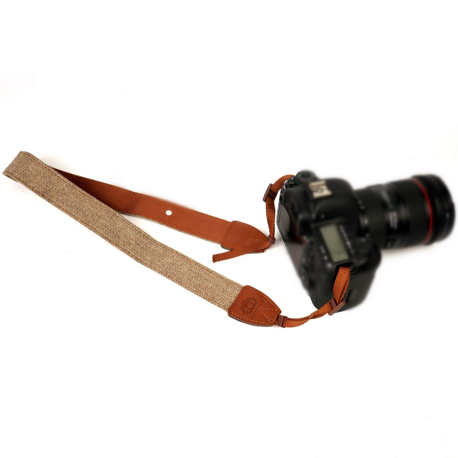 WANBY Camera Strap Canvas Brown Shoulder with Quick Brown,
