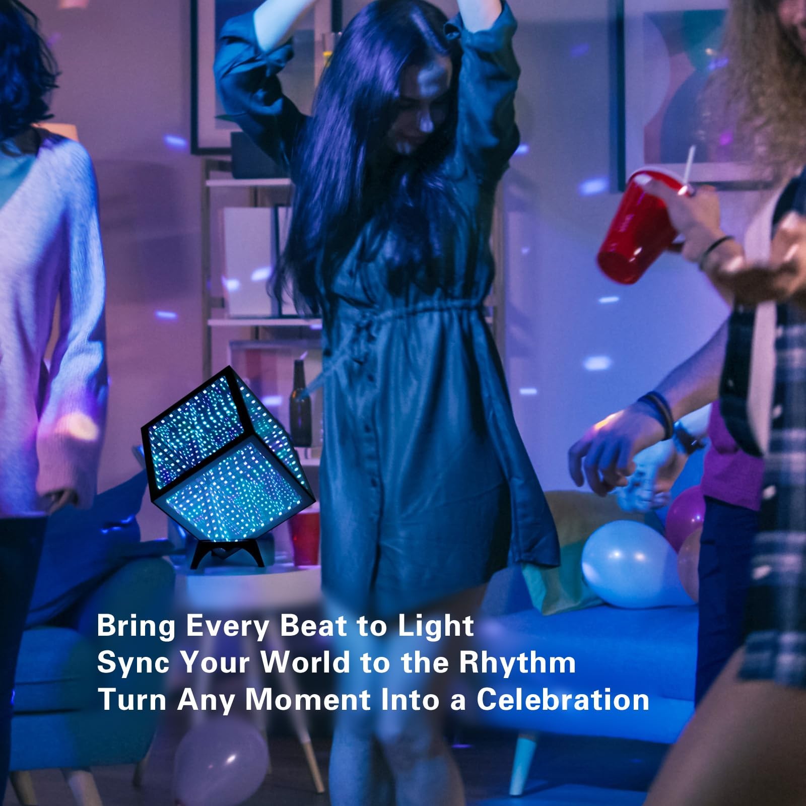 RGB Infinity Hyper Cube Light with APP Control - Smart Infinity Mirror Night ...