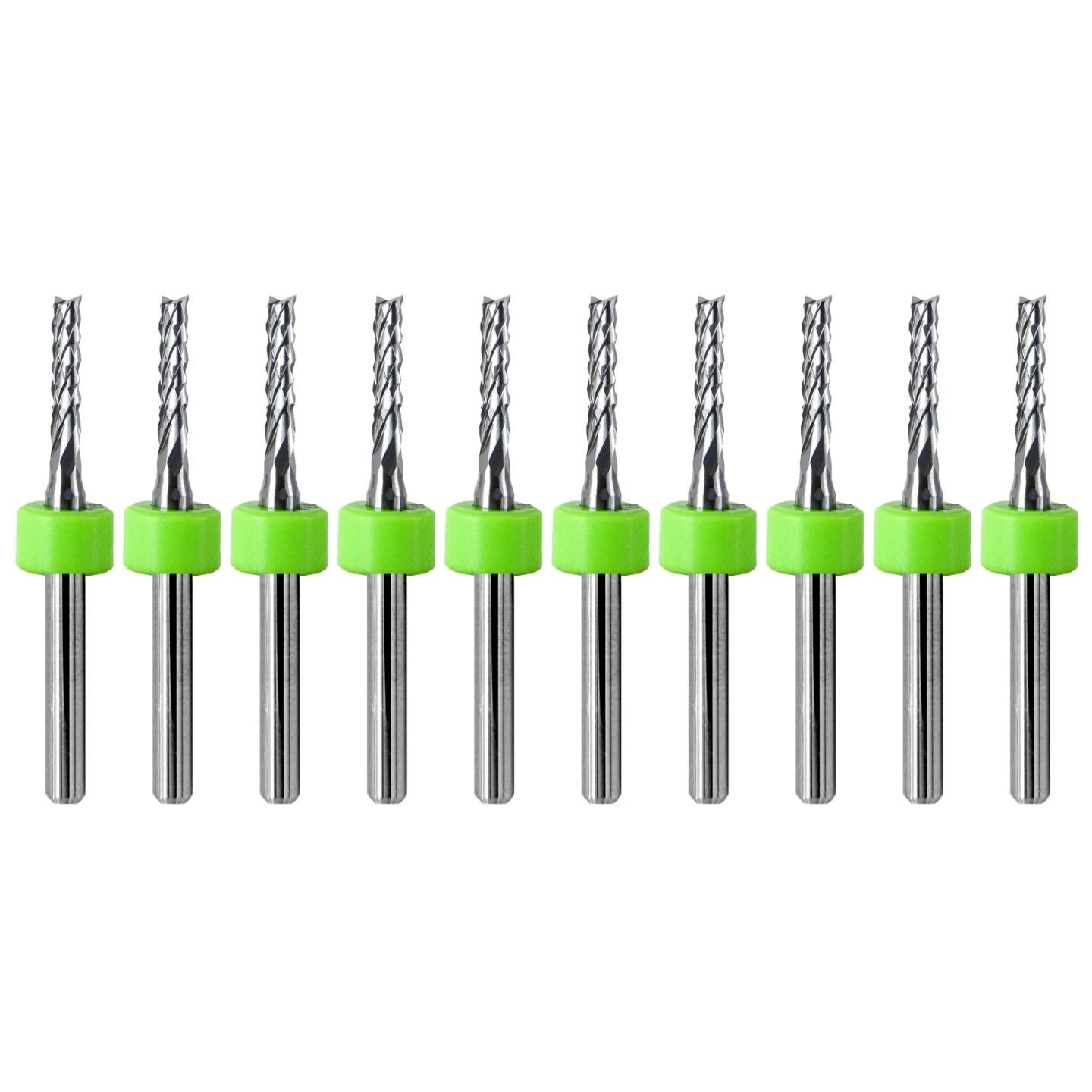 3/32" (2.40mm) Solid Carbide Router Bit 1/8" Shank Diamond Flute CNC PCB 10 Pack