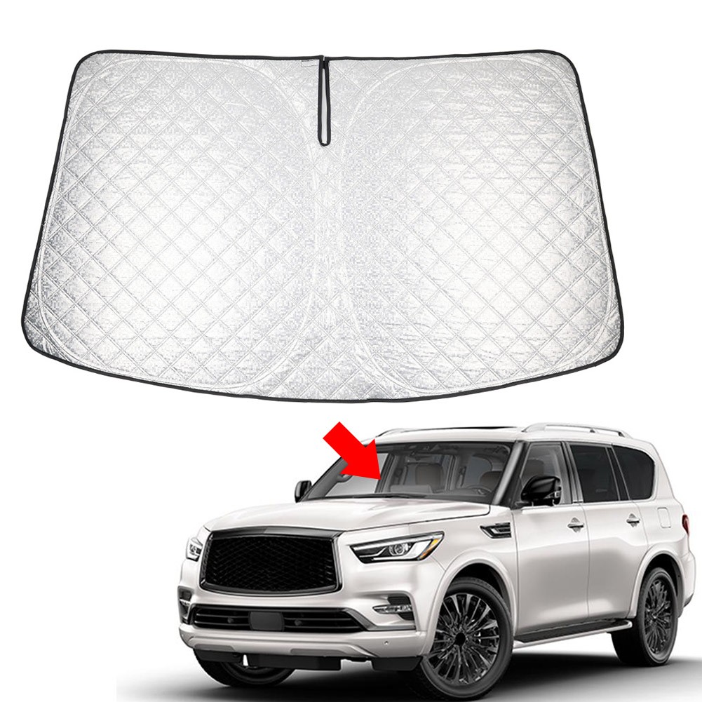 Car Foldable Windshield Sun Shade Visor Protector For Infiniti QX80 SUV 14-24