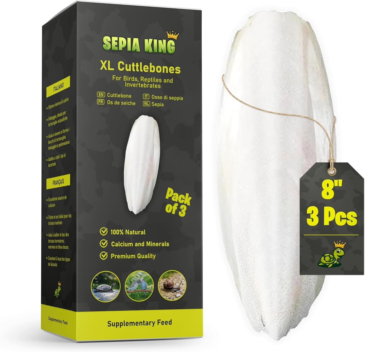 - Extra Large - 100% Natural Calcium Supplement - Premium Cuttlebone Perfect