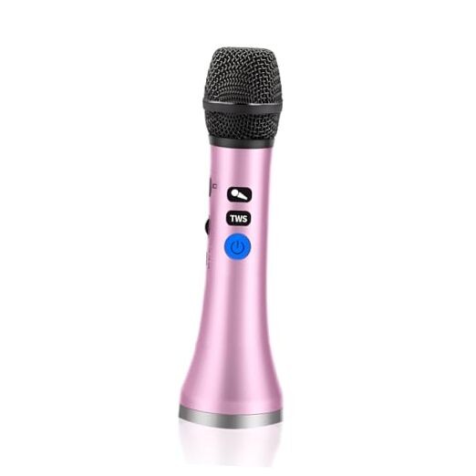 YF79 Wireless Bluetooth Microphone with 20W High Power, DSP Chip for YF79 Pink