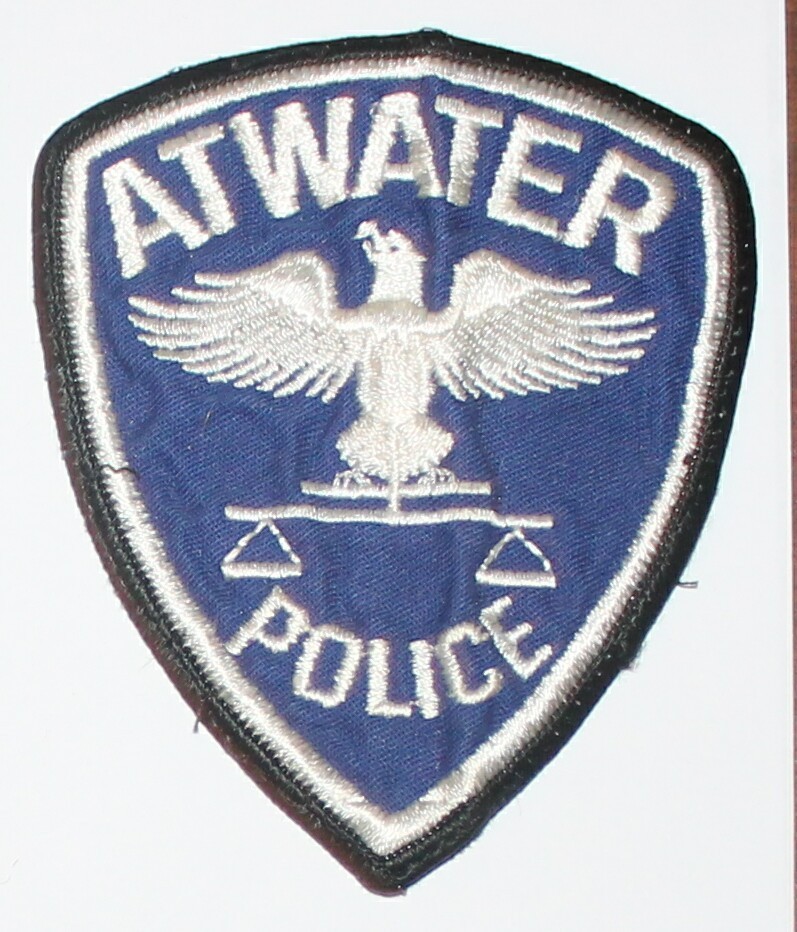 Older ATWATER POLICE Merced County California CA PD Used Worn on duty patch