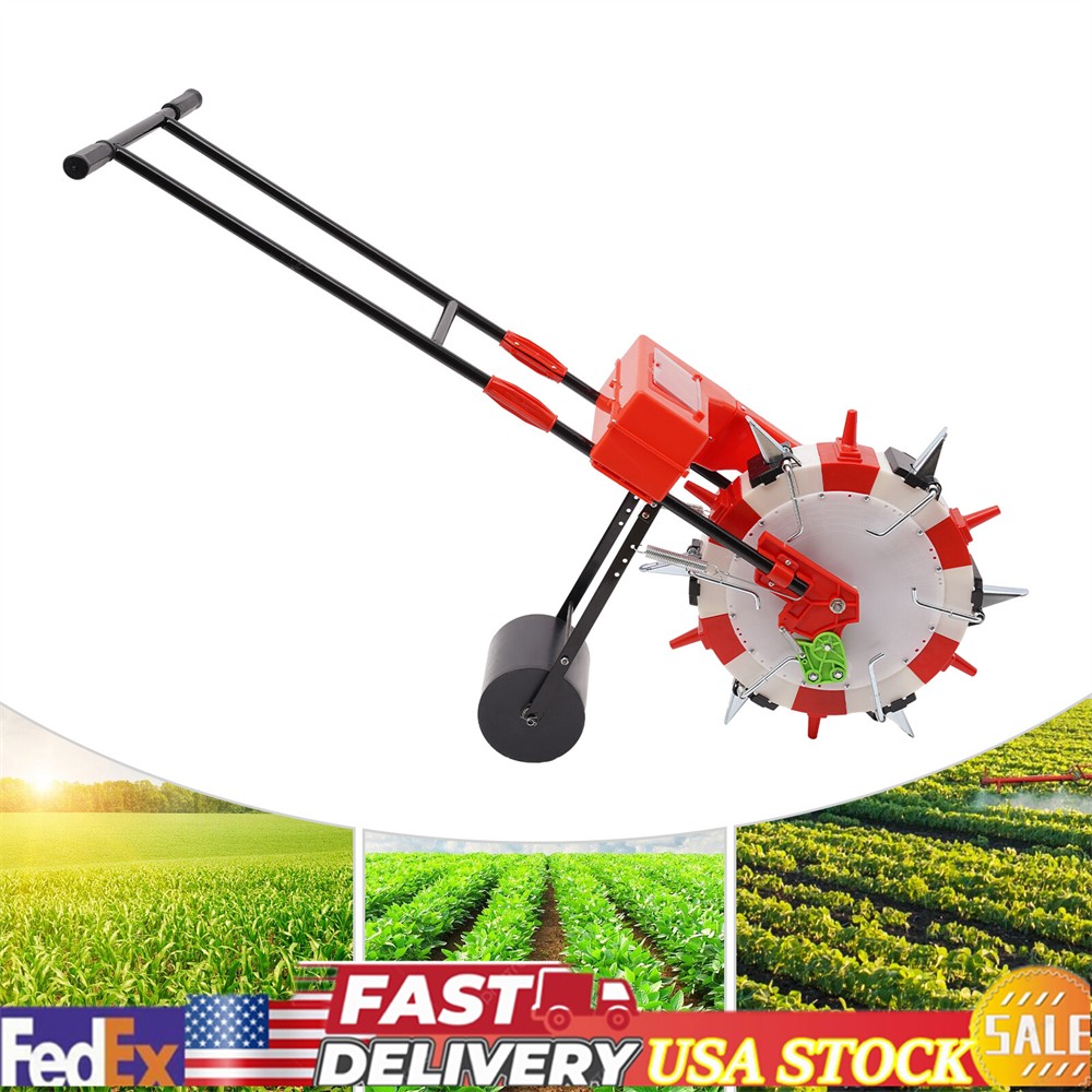 6-Nozzles Manual Seeding Machine Metal Precision Hand-push Effort-saving Seeder