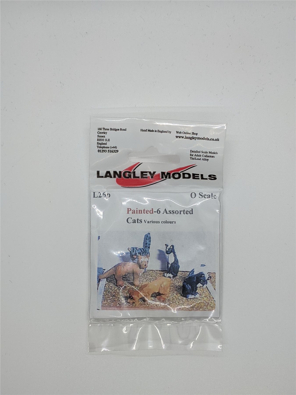 Painted 6 Assorted Cats O scale Langley L26p
