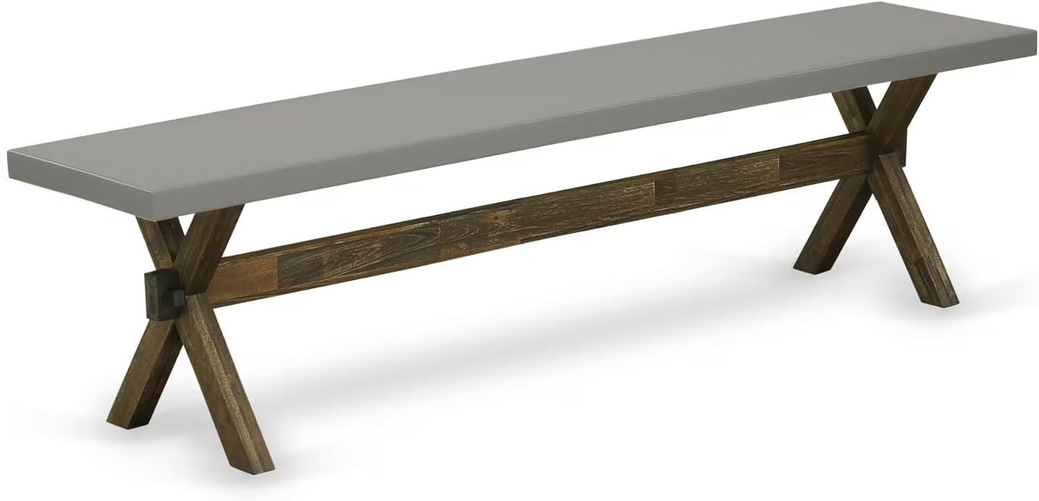 East West Furniture XB797 X-Style Modern Dinette Bench with Wood Seat,72x15x18in