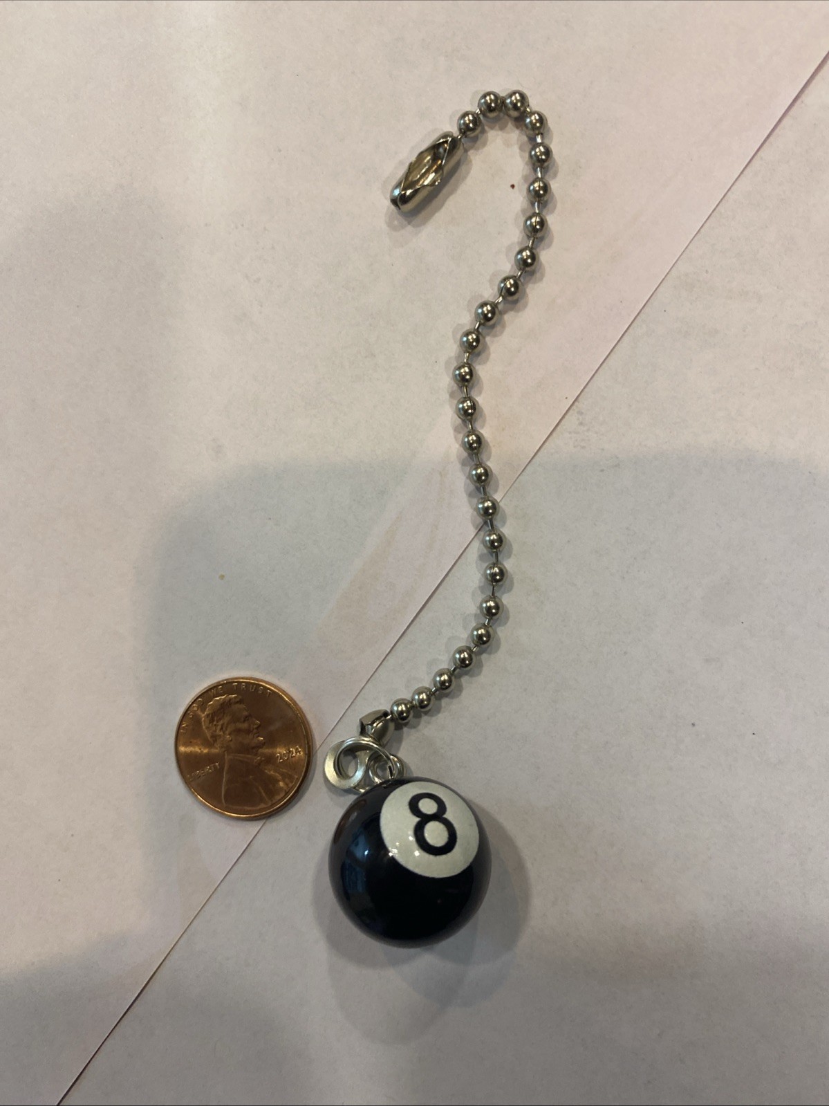 Vintage Pool Ball Billiards 8 Ball Fan Pull.  Pool Light Pull Brand New