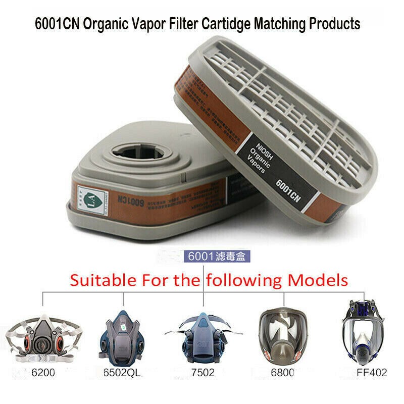 6001CN Organic Vapor Respirator Filter Cartridge For 6300 6800 7502 Gas Mask US