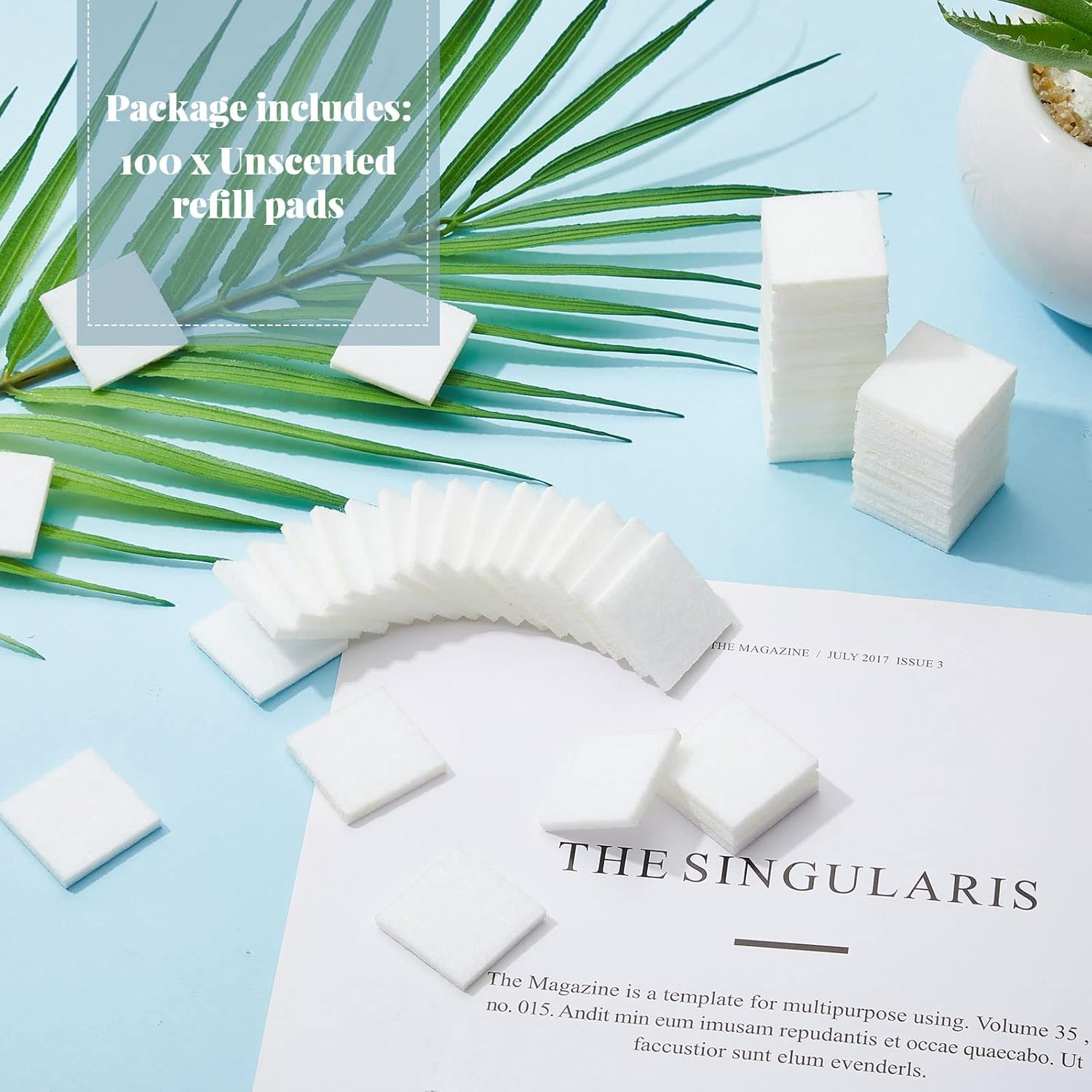 Square Humidifier Essential Oil Pads Unscented Replacement Aroma Diffuser Pads W