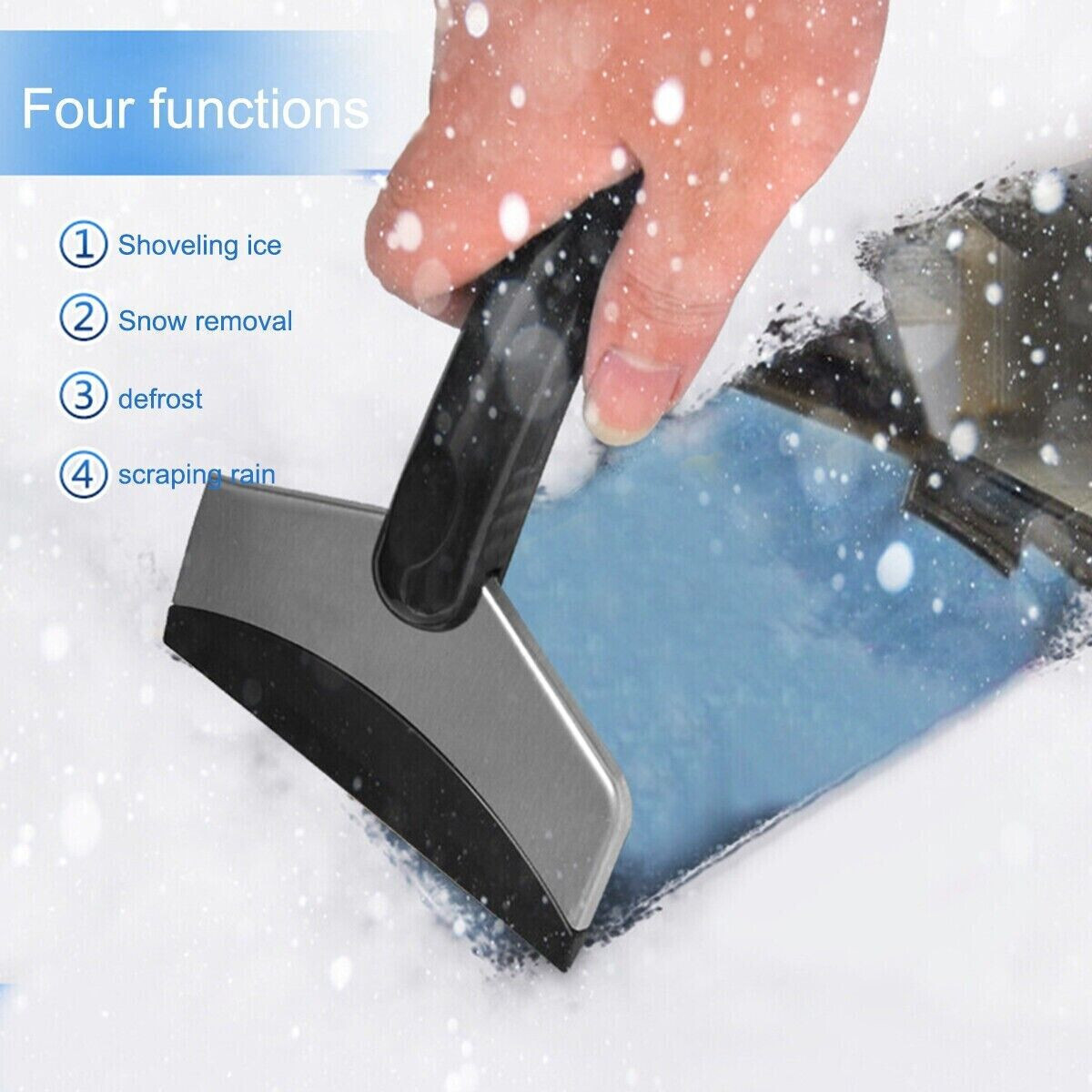 Stainless Steel Snow Remover Ice Scraper Car Windshield Scrapper Tool Durable
