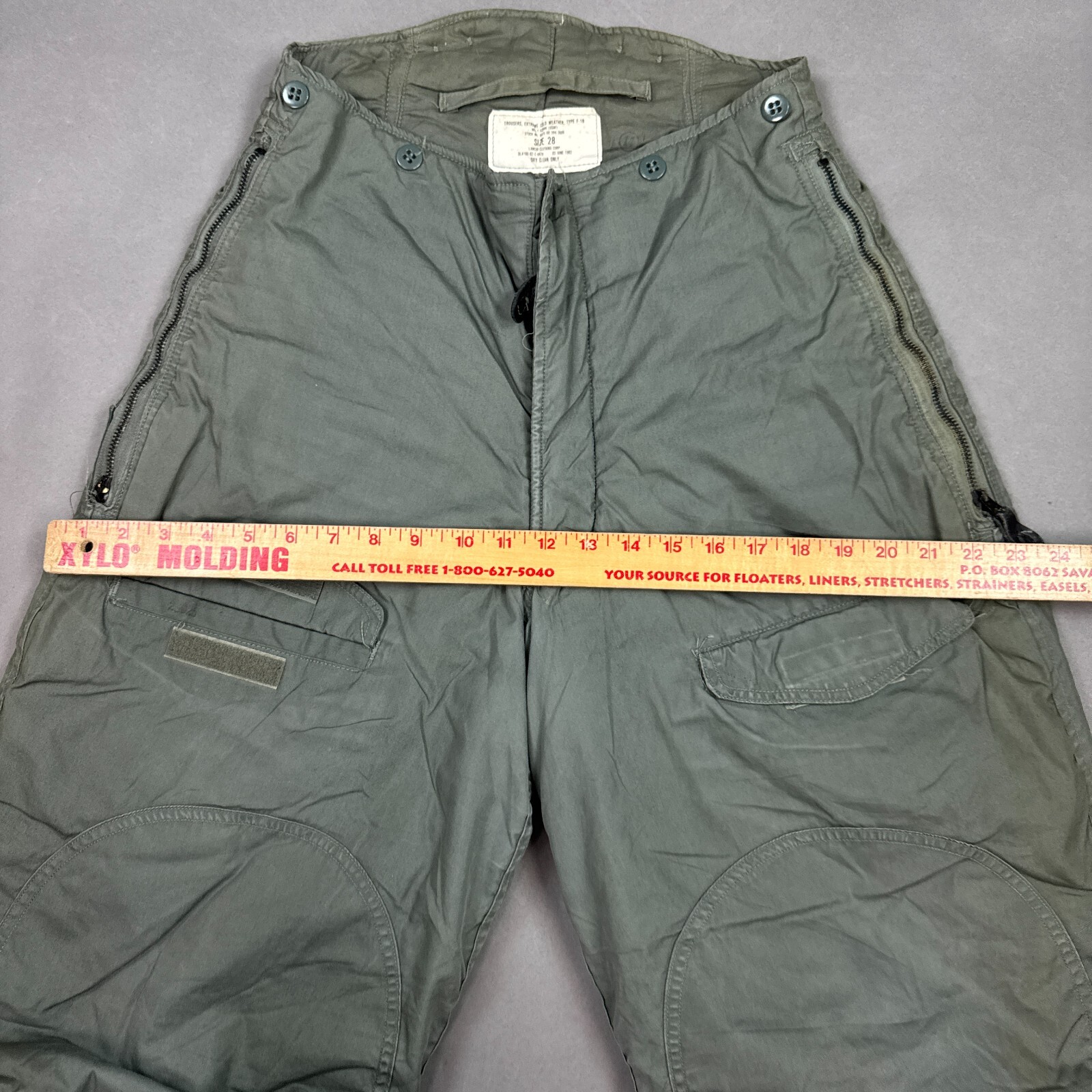 US Military Pants Mens 28 Green Extreme Cold Weather Trouser USAF Flyer Pilot