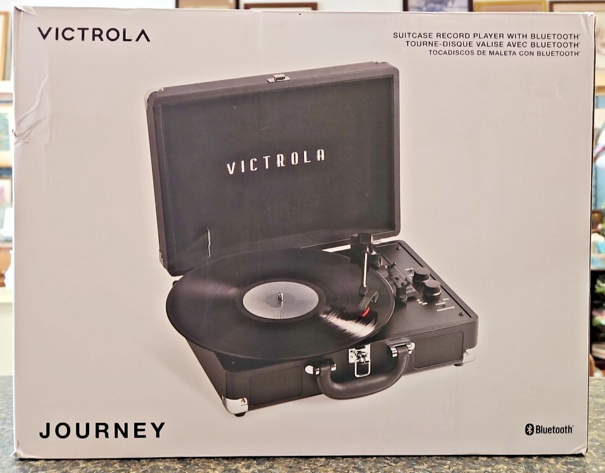 NEW Victrola Journey Bluetooth 3-Speed Vinyl Record Player Black VSC-550BT-BK