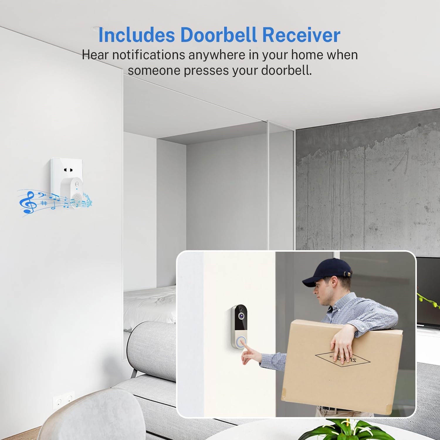 Wireless WiFi Video Doorbell Smart Phone Door Ring Intercom Security Camera Bell