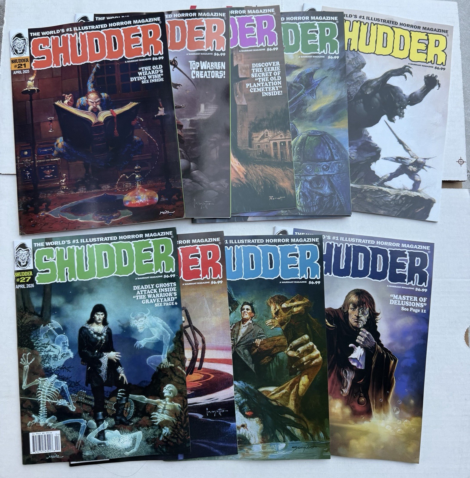 Shudder Magazines #1-31 Complete Set Warrant Publishing Plus Spooktacular Issues