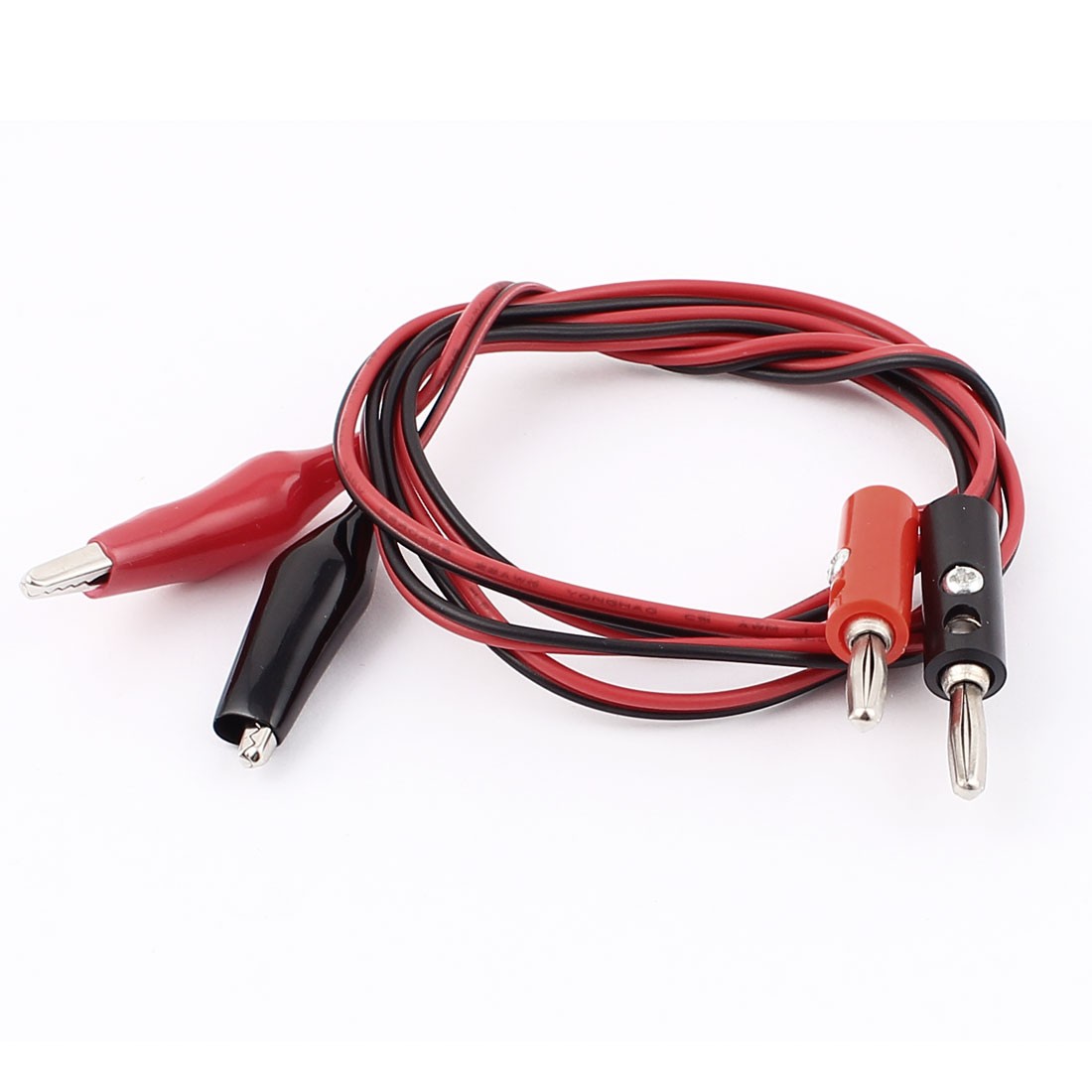 Multimeter Alligator Test Lead Clip to 4mm Banana Probe Cable Black Red 1M