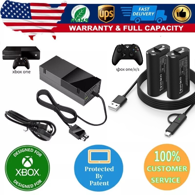 For Xbox One Console Brick Charger Power AC Adapter Cable Xbox 1 Battery PACK
