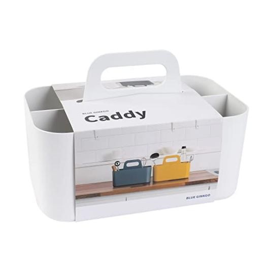 Stackable Organizer Caddy, Rectangle, White, Made in Korea | Portable.