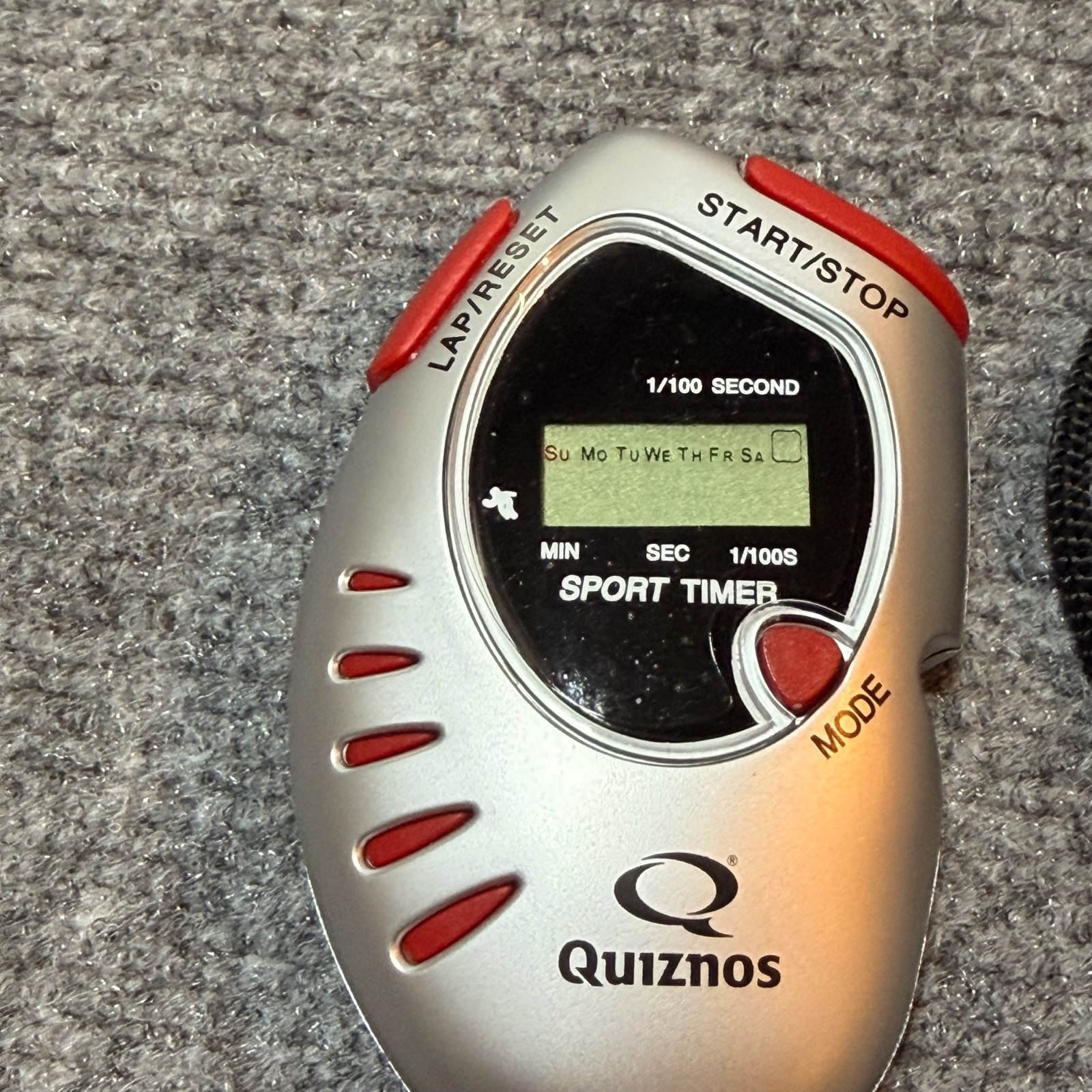 Quiznos Sport Timer Grey Digital Stopwatch Display