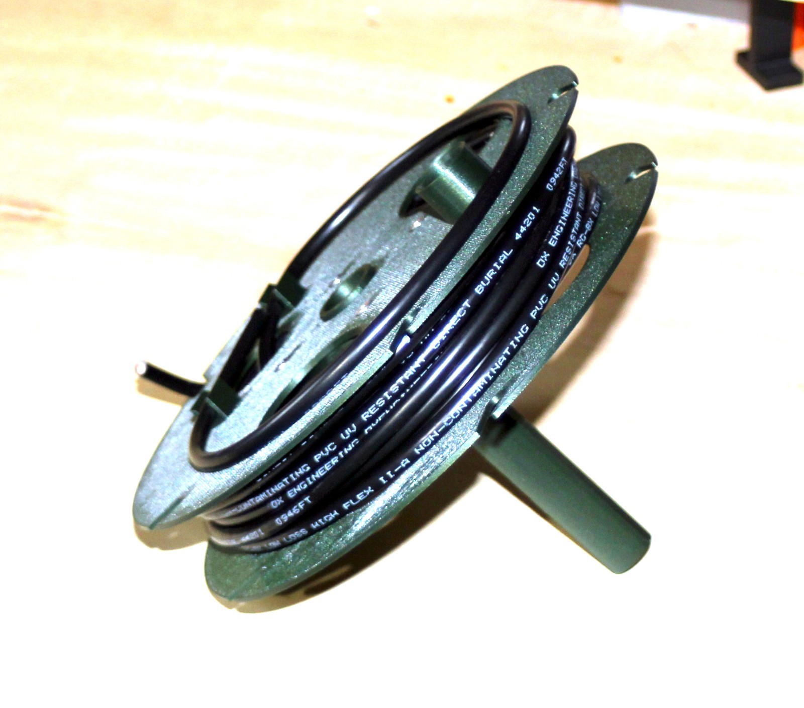 RG-8X coax winder reel for field use - 8" diameter - up to 70 feet of coax