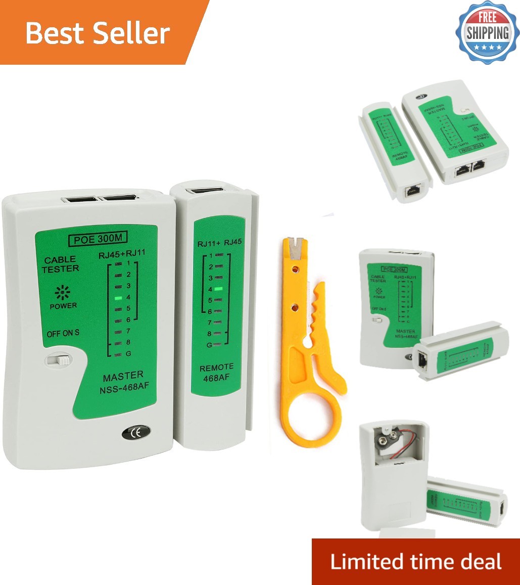 High-Performance Ethernet Tester with Mini Stripper – Quick Continuity Check