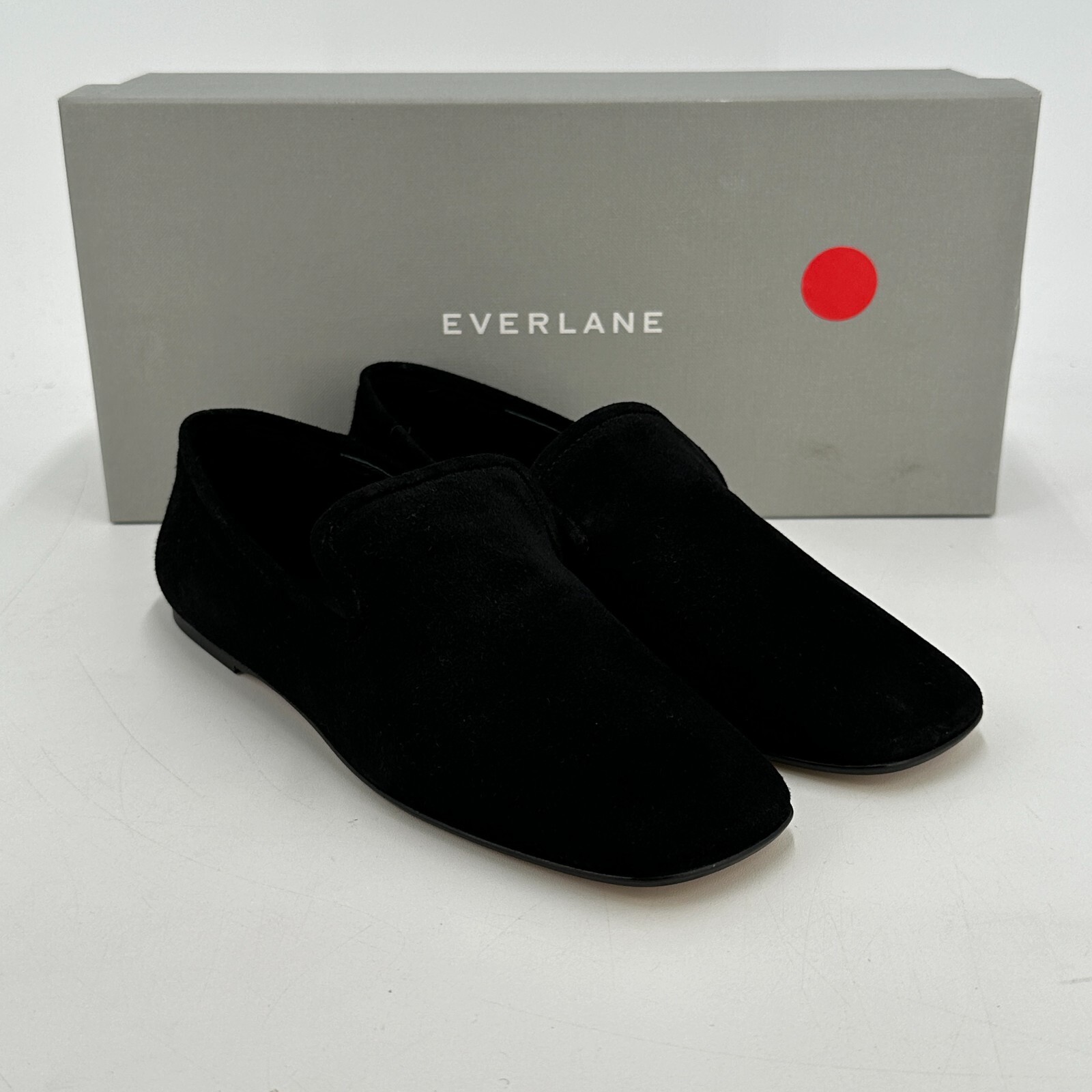 Everlane Italian Leather Day Loafer in BLACK SUEDE size 7.5 Women's Slip-on Flat