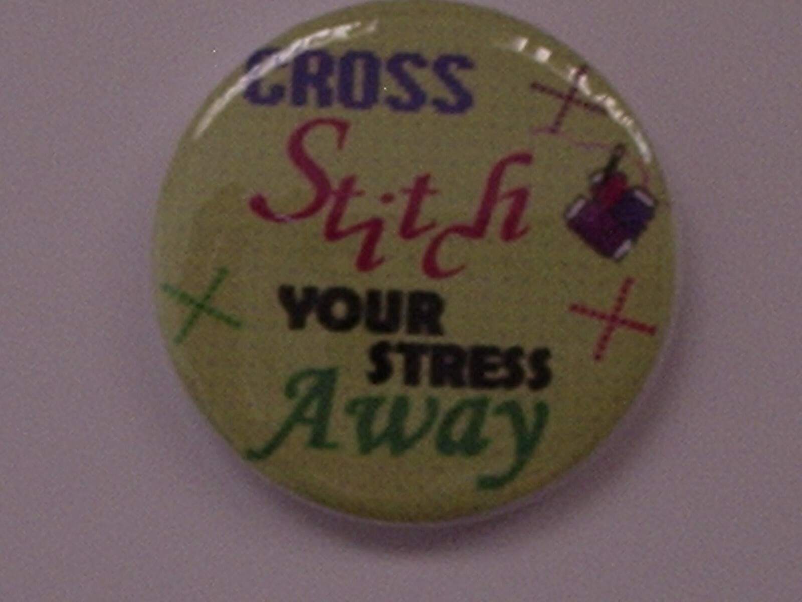 Magnetic Needle Minder Keeper Cross Stitch Button  / Fridge Magnet 