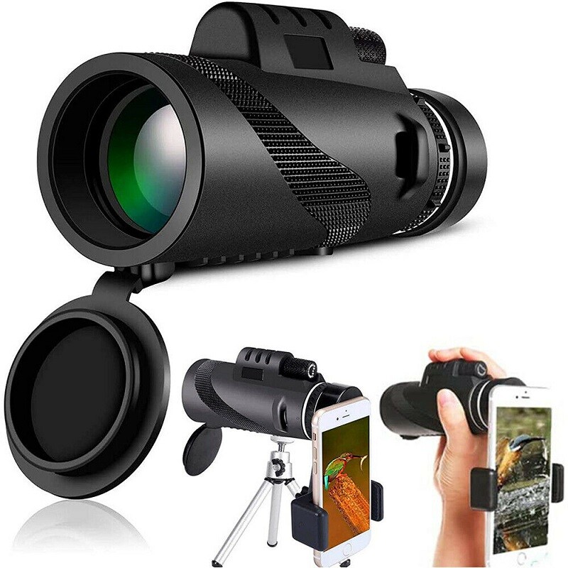 50x60 Zoom HD Monocular Starscope Monocular Telescope BAK4 +Tripod +Phone Clip