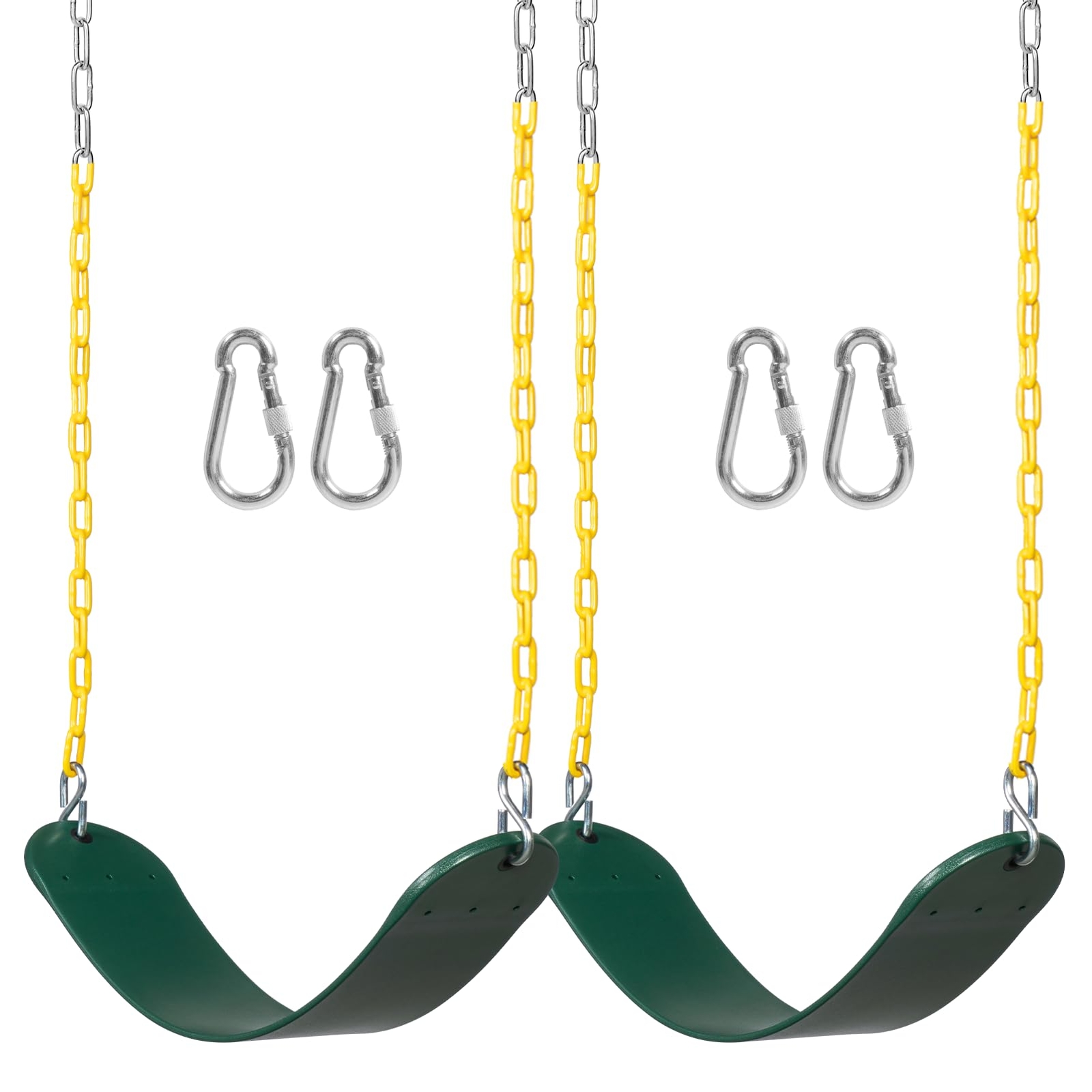 2 Pack Swings Replacement Seats for Swing Set, Support 330lb with Coated Chains